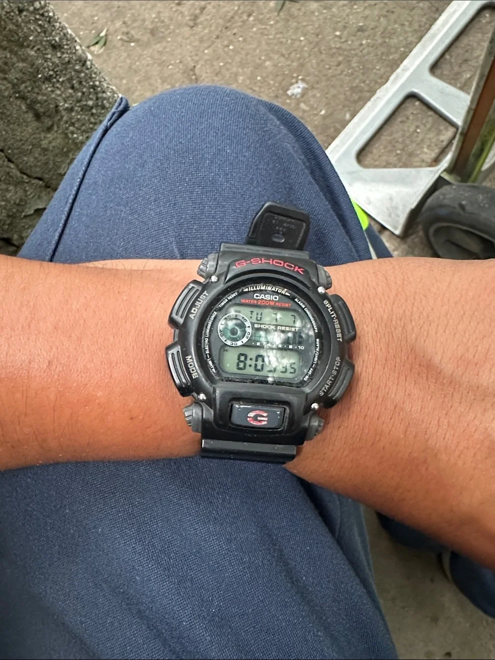 Casio G-Shock Black Digital Sports Watch with Red Accents